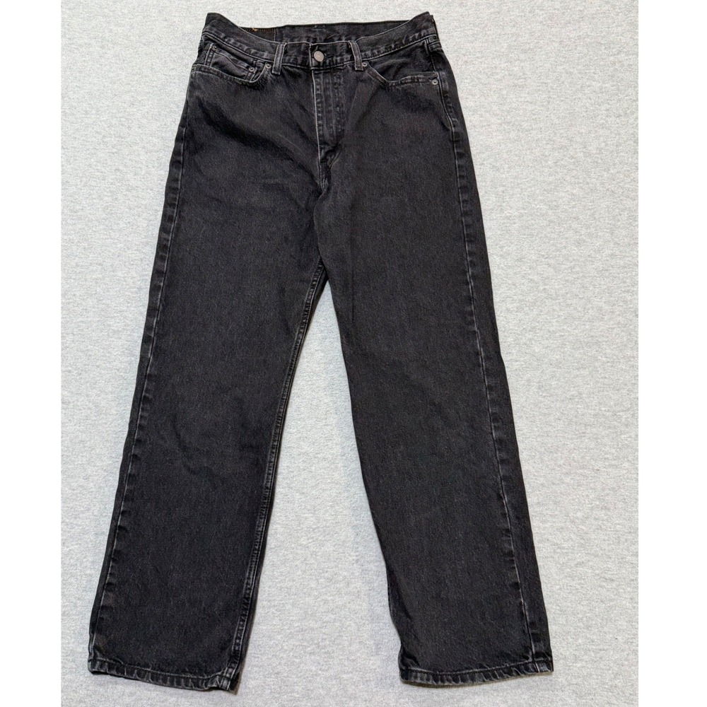 Levis 565 Wide Leg Loose Fit Black Denim Jeans Mens 30x30 90s Style